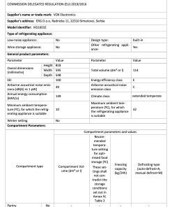 Εντιχοιζόμενο Ψυγείο Mini Bar VOX IKS1601E - Image 3